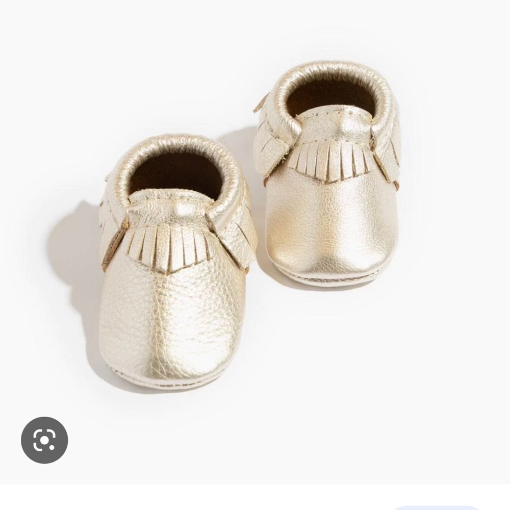 Freshly Picked Metallic Gold Baby Moccasins